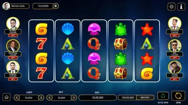 game play fortune theme slot game interface screen
